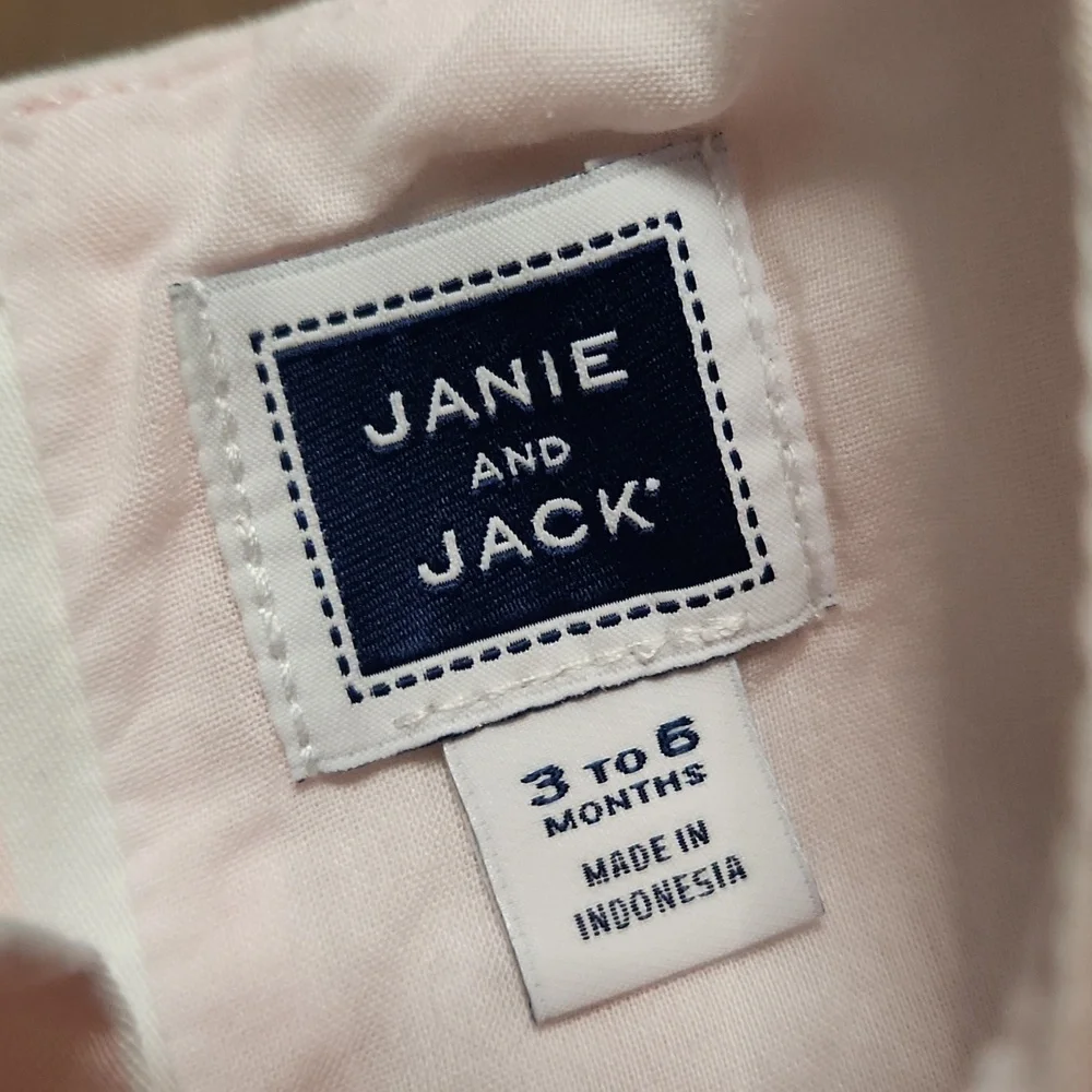 Janie and Jack Baby Girls Pink White Striped Sleeveless Drop Waist Dress 3-6M
